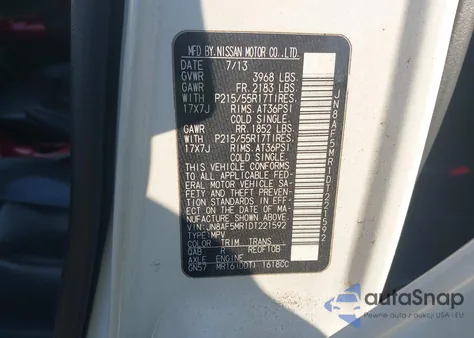 2013 Nissan Juke Sl z USA, uszkodzony, nr VIN JN8AF5MR1DT221592